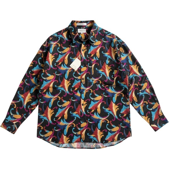 Porcini by Brigata Other - Porcini Brigata Mens XL Sandwashed Silk Abstract Paisley Button Down Shirt NEW